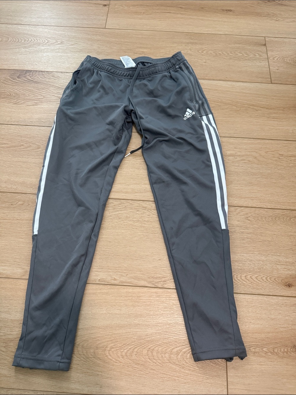 adidas Women’s Gray Joggers with White Side Stripes